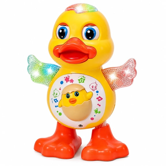 Funtogether Toys Interactive Musical Dancing Duck Toy with LED Lights and Walking Action for Toddlers
