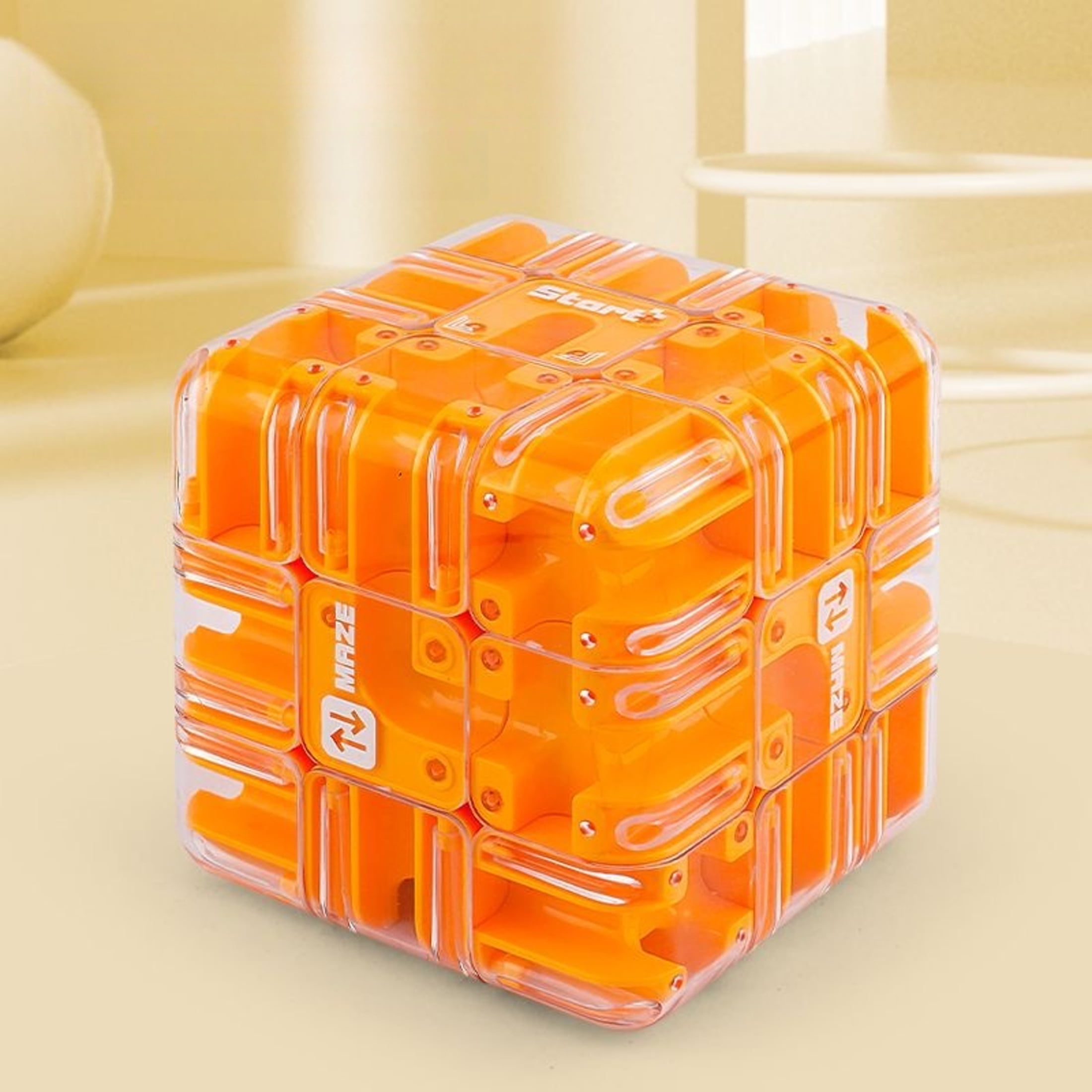 Funtogether Toys Maze Cube, 3D Gravity Maze Puzzle Ball, Rotating Brain Teaser Game for Kids, Educational STEM Toy for Logic & Hand-Eye Coordination, Stress Relief Fidget Toy
