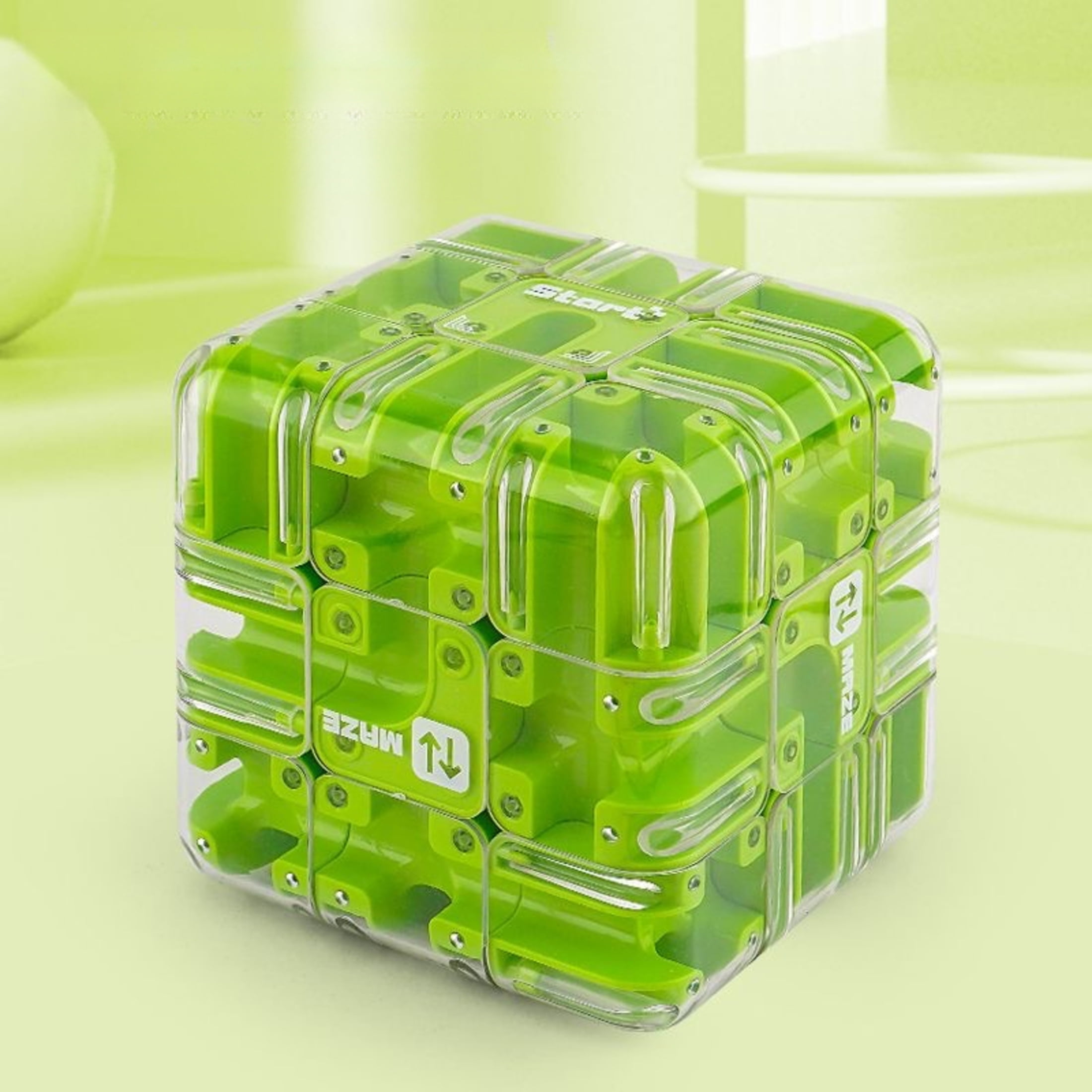 Funtogether Toys Maze Cube, 3D Gravity Maze Puzzle Ball, Rotating Brain Teaser Game for Kids, Educational STEM Toy for Logic & Hand-Eye Coordination, Stress Relief Fidget Toy