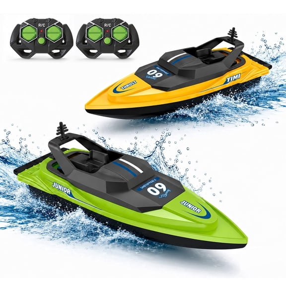 Funtogether Toys Remote Control Boat 2 Pack for Kids, 2.4GHz RC Speedboats for Pools and Lakes