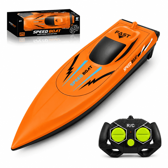Funtogether Toys Remote Control Boat for Kids, 2.4GHz RC Speedboat for Pool