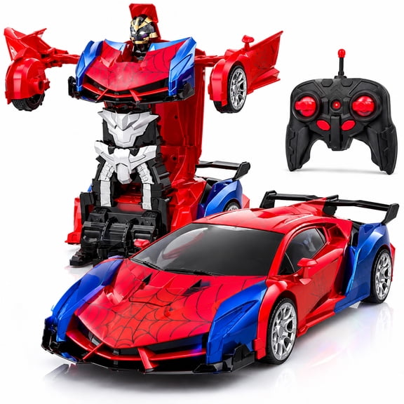 Funtogether Toys Remote Control Transforming Robot Car Toy, 1:18 Scale 2.4GHz Spider Vehicle
