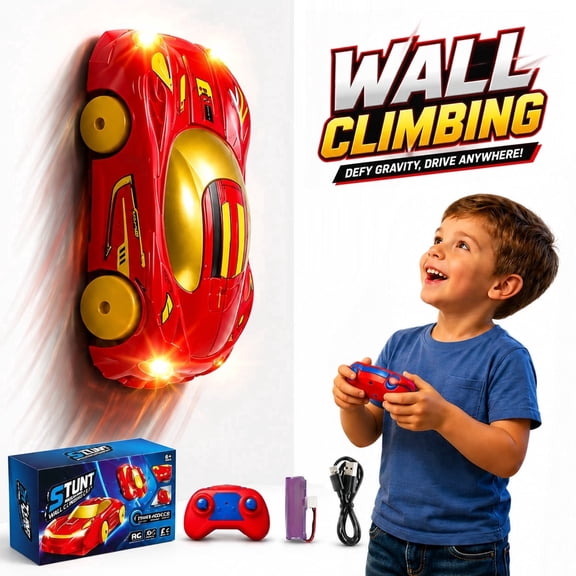 Funtogether Toys STUNT RC Car Gravity Racer Dual Mode Wall Climbing 360 Degree Rotation LED Lights USB Rechargeable