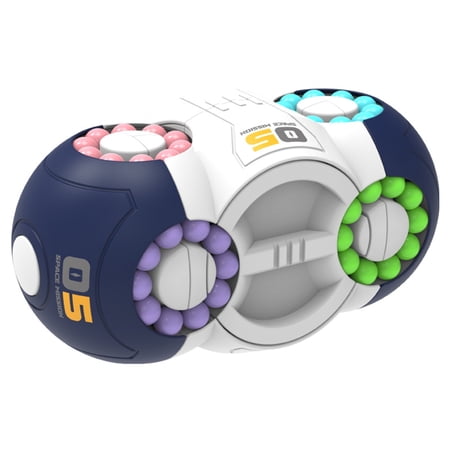 Funtogether Toys Space Mission Fidget Puzzle, 8-Sided Rotating Magic Bean Cube, Brain Teaser Toy for Kids and Adults for Stress Relief, Focus, and Logic Training