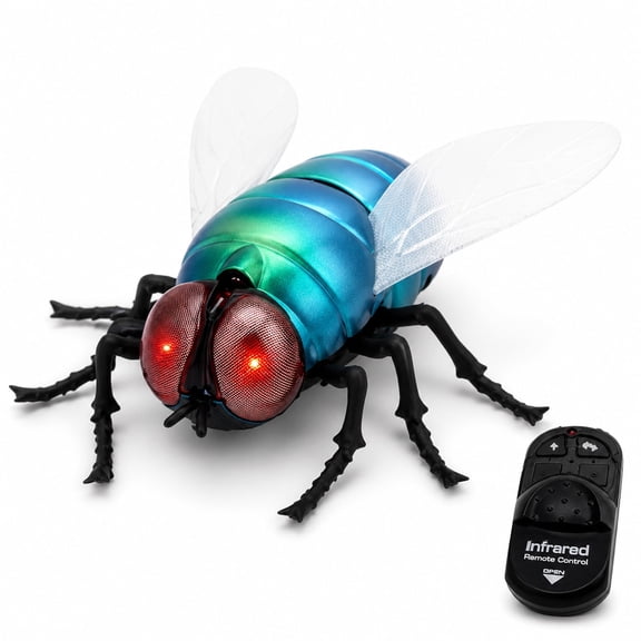Funtogether toys RC Fly Toy Remote Control Crawling Insect Prank Toy with Batteries