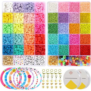 Funtopia Clay Beads for Bracelets Making, Flat Round Disc Clay