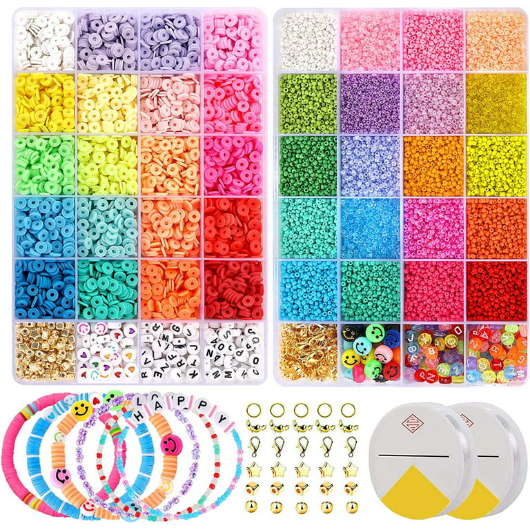 4000pcs Polymer Clay Beads With Pendants And Rings Diy Jewelry