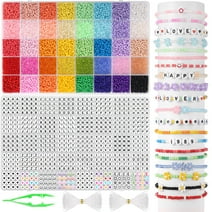 Funtopia Bracelet Making Kit, 40 Colors Glass Seed Beads for Jewelry Making with Letter Beads, Friendship Bracelet Kit for Girls, Jewelry Making Supplies DIY Craft Beads Set, Valentine's Day Gift, 3mm