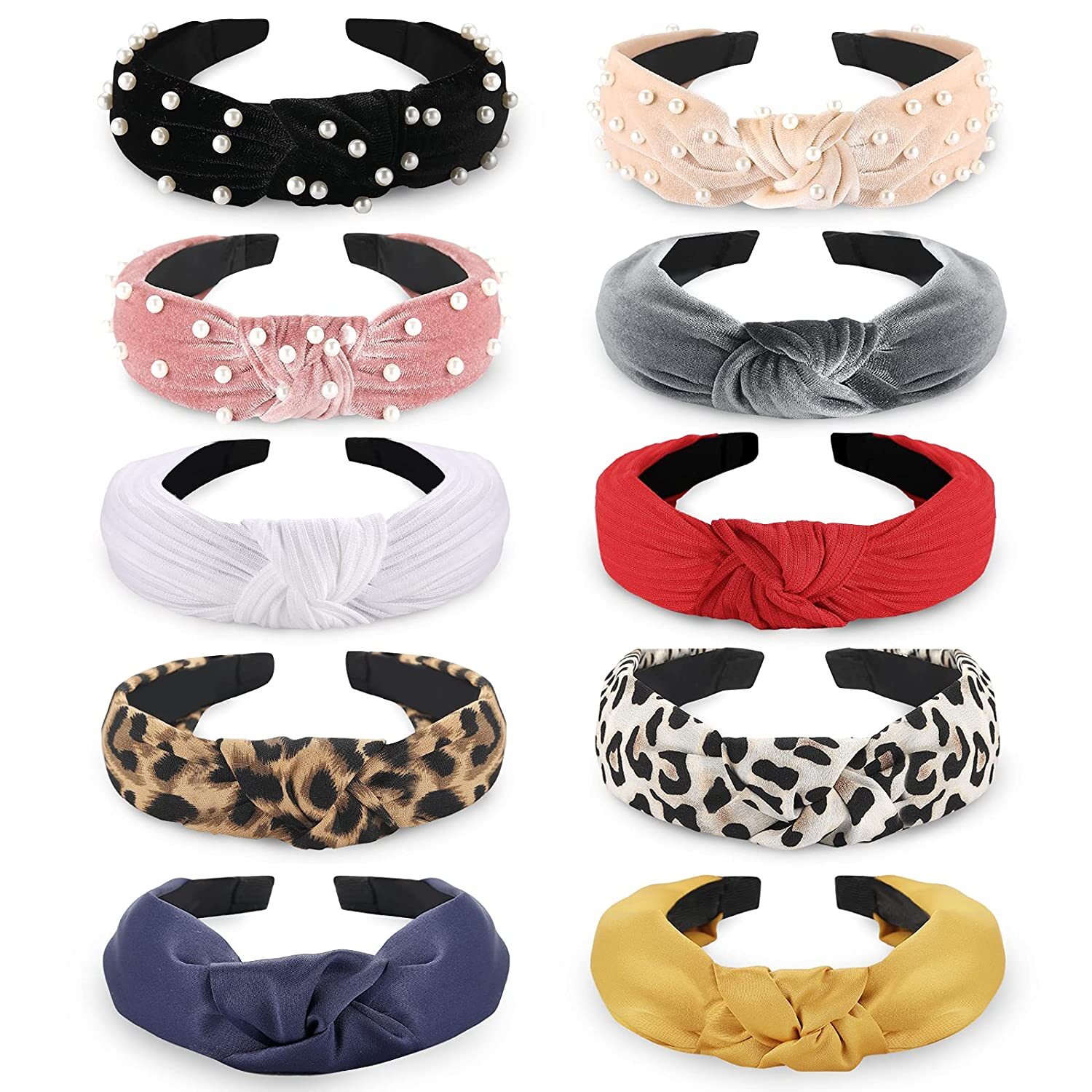 8pcs Women Headbands Turban Headwraps Hair Band Bows Accessories for