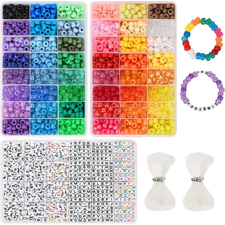 Funtopia Pony Beads for Jewelry Making, 48 Colors Plastic Beads
