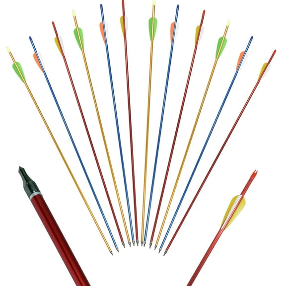 Funtress 32'' Aluminum Arrows Spine Hunting Targeting Arrow Practice Archery for Compound Bow Recurve Bow