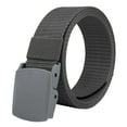 thumbnail image 1 of Funuony Nylon Web Belt for Men,Metal Free Plastic Automatic Slide Buckle Hole-Free Adjustable Webbing Strap, Multi Neutral Color Outdoor Travel Work Jean Waist Belt Dark Gray One Size, 1 of 3