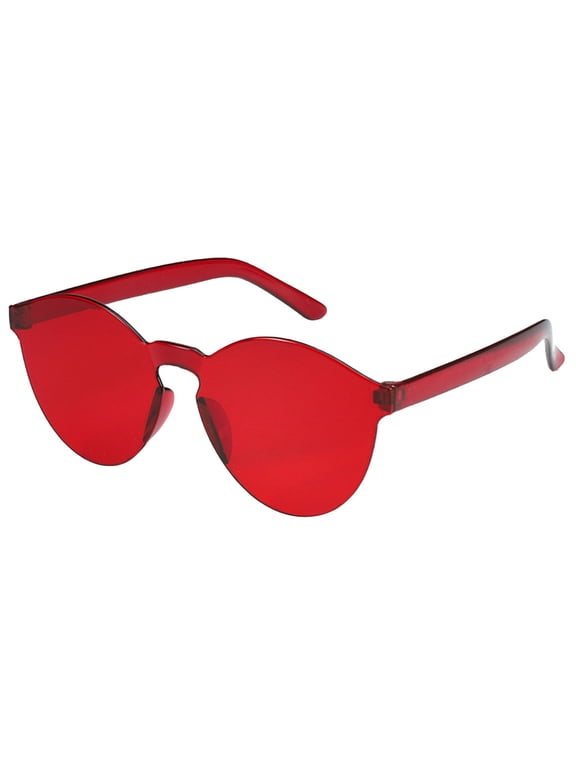 Rimless Sunglasses Oversized Colored Transparent Round Eyewear Retro Eyeglasses for Women Men Many Color Sunglasses Ladies Rimless Sun Glasses Colorful Oval Women Eyewear A One Size