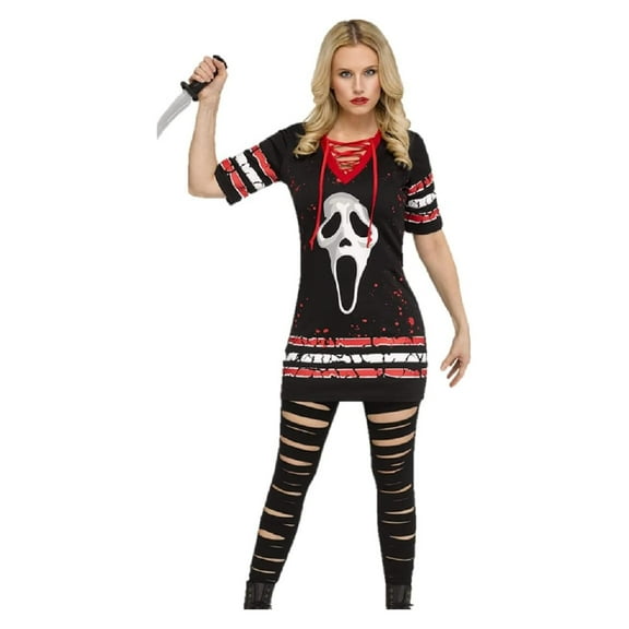 Funworld Ghost Face Jersey Dress Adult Costume | Small Female