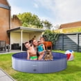 thumbnail image 1 of Funyole Foldable Dog Pool with Pool Cover, 48” Portable Dog Pet Pool Bathing Tub Kiddie Pool, 1 of 8
