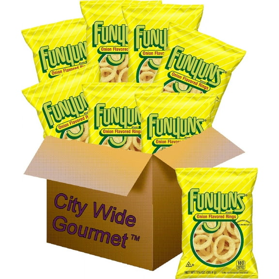Funyun's Onion Flavored Rings, 1.25 ounce bags (Pack of 8) , Bundled by City Wide Gourmet