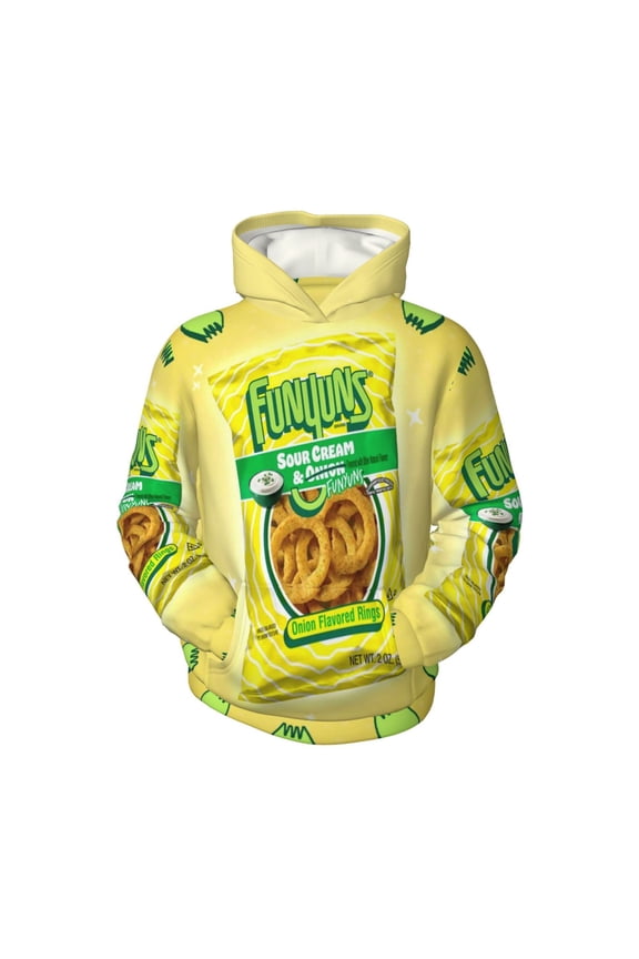 Funyuns Hoodies Fashion Graphic Sweatshirts with Pockets for Teen Boys Girls L14-16