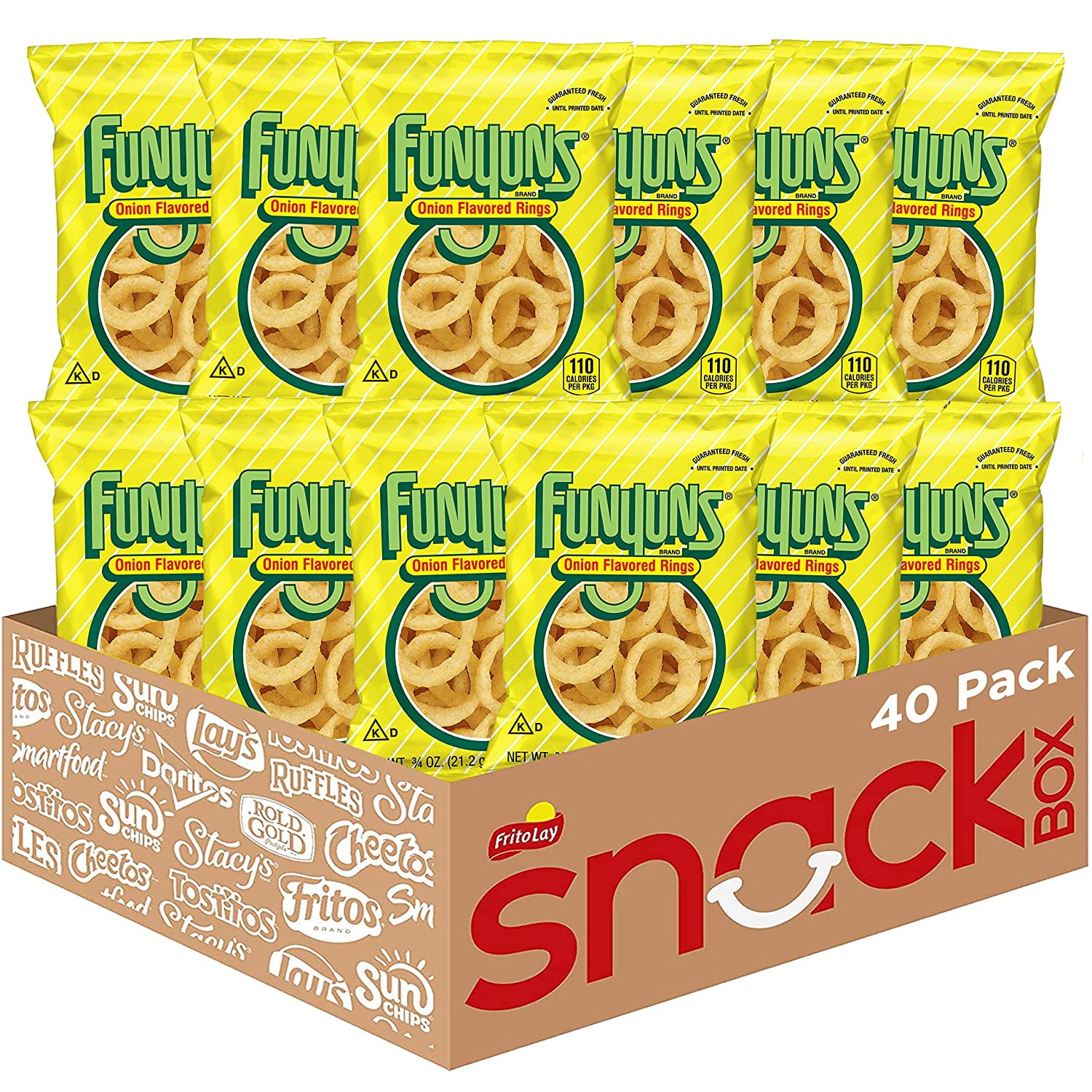 Funyuns Onion Flavored Rings Chips, 0.75oz Bags (40 Pack)