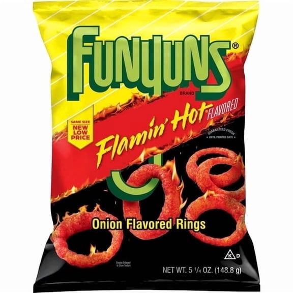Funyuns Onion Flavored Rings Flamin' Hot Flavored 5.25 oz Bag