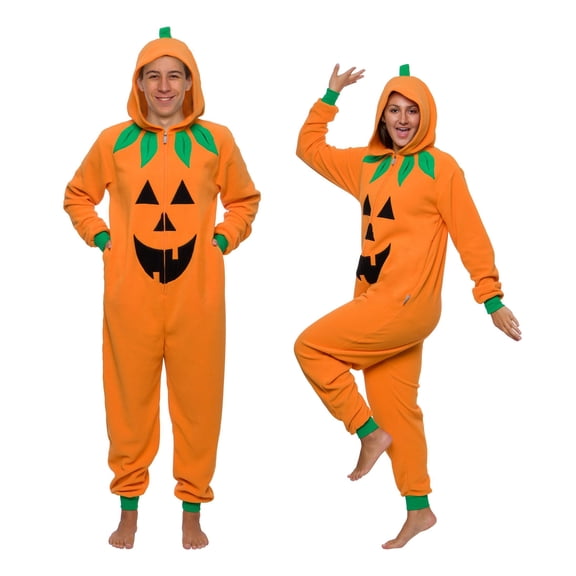 Funziez! Pumpkin Jack O Lantern Costume - One Piece (Medium, Orange)