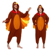 Funziez! Turkey Costume - Adult Thanksgiving One Piece X Large, Brown