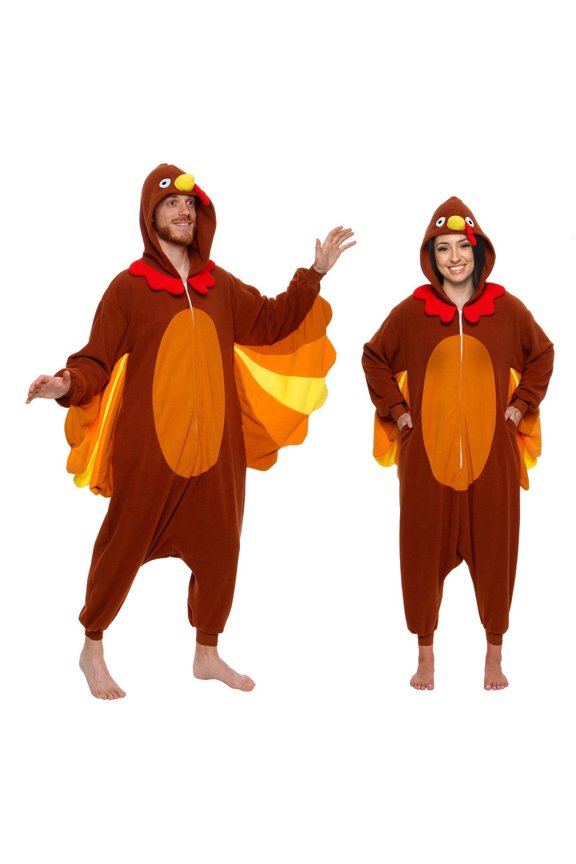 ! Turkey Costume - Adult Thanksgiving One Piece (X Large, Brown)