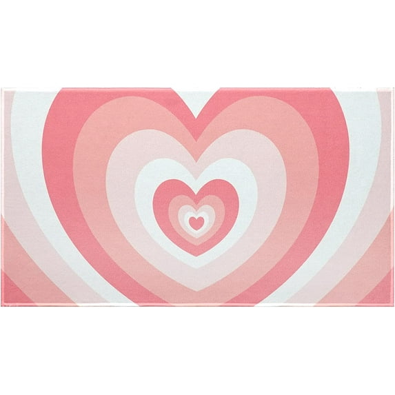 Fuoxowk Valentines Decorative Door Mat,Valentine''s Day Heart Indoor Outdoor Non-Slip Rugs, Entryway Front Porch Valentine''s Day Love Welcome Doormat for Valentine''s Day Entrance Decoration ,Pink
