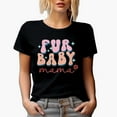 thumbnail image 1 of Fur Baby Mama feat. a Paw, Groovy Text Art Merch Gift, Black T-Shirt, 2XL, 1 of 5