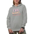thumbnail image 1 of Fur Baby Mama with a Paw, Groovy Text Art Merch Gift, Heather Grey Hooded Sweatshirt or Hoodie, 3XL, 1 of 5