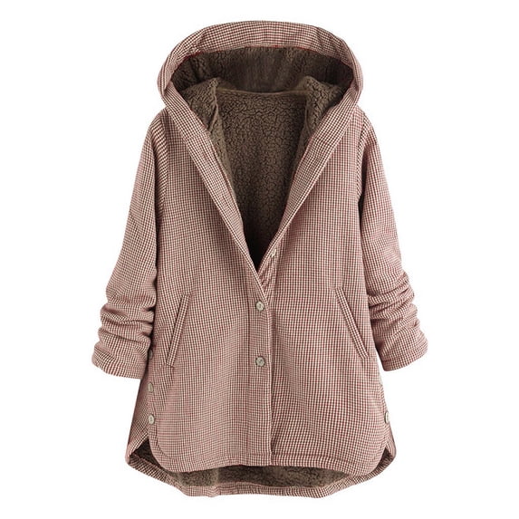 Fur Coats for Women Womens Warm Winter Coats Fuzzy Fleece Parka Jacket Hooded Thicken Down Jacket Women Faux Fur Outerwear with Pockets Khaki Jacket Women