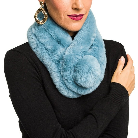Fur Collar Scarf for Women Faux Fur Scarves Neck Shrug for Fall Winter Spring Coat Dress (FC05-6)