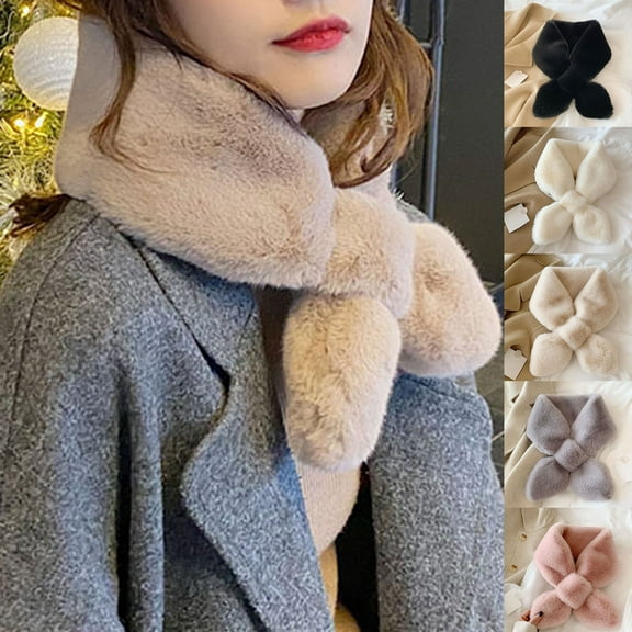 Fur Collar Scarf for Women Faux Fur Scarves Neck Shrug for Spring Fall Winter Coat Dress