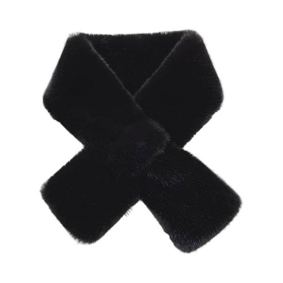 Fur Collar Scarf for Women Faux Fur Scarves Winter Collar Scarf Neck Warmer Scarf Thick Scarf Black One Size