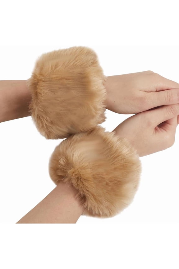 Fur Cuffs Wrist Warm Fluffy Cuffs Fur Cuff Short Arm Warmers Plush Fuzzy Oversleeve Gloves