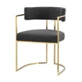 thumbnail image 1 of Fur Dining Chair in Brushed Gold and Black Boucle, 1 of 10