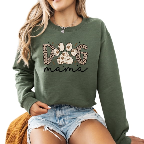 Fur Dog Mama Sweatshirt Women Cute Long Sleeve Fashion Graphic Shirts Gift Pullover Tops