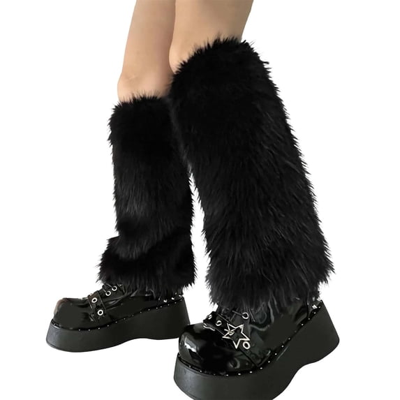 Fur Leg Warmers,Fuzzy Leg Warmers for Women, Faux Fur Fuzzy Boot Covers ...