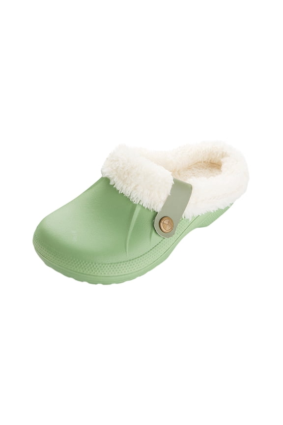 Fur Lined Mules for Women Lightweight Winter Fuzzy Slippers Comfortable Slip-On Shoes Soft Non-Slip House Slipper Warm Indoor Outdoor Daily Clogs