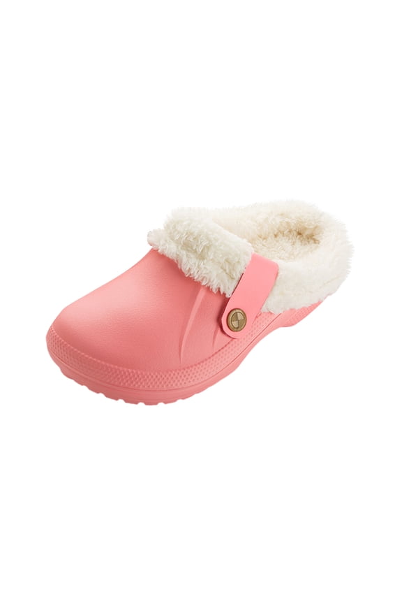 Fur Lined Mules for Women Lightweight Winter Fuzzy Slippers Comfortable Slip-On Shoes Soft Non-Slip House Slipper Warm Indoor Outdoor Daily Clogs