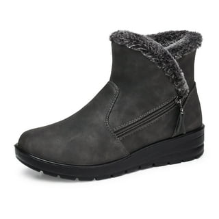 Womens Winter Snow Boots Faux Fur Lined Warm Ankle Boots Waterproof ...
