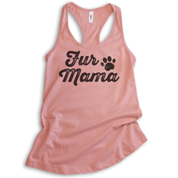 Fur Mama Tank Top, Ladies Racerback Tank Top, Cute Dog Tank, Dog Mama Tank, Pet Tank, Pet Owner Tank, Desert Pink, Medium