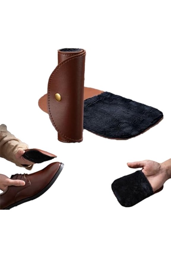 Fur Polishing Glove for Leather Care,Reusable Shoe Shine Cloth for Shoes Boots,Multi-Purpose Leather Cleaning,Buffing Glove