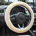 thumbnail image 1 of Fur Steering Wheel Cover, Plush Faux Fur Fuzzy Steering Cover Non-Slip for Car Truck Van SUV, Fits 14.5-15.5" Steering Wheel, 1 of 6