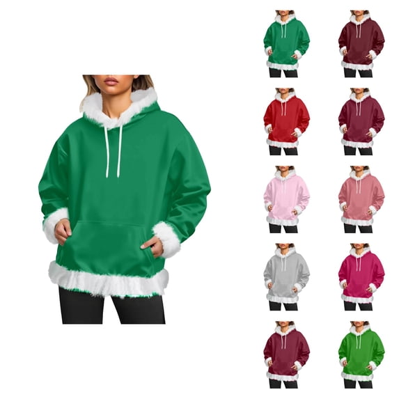 Hoodie for Women 2025 Fall Winter Long Sleeve Casual Plain Drawstring Hooded Sweatshirt with Pockets Pullover Top