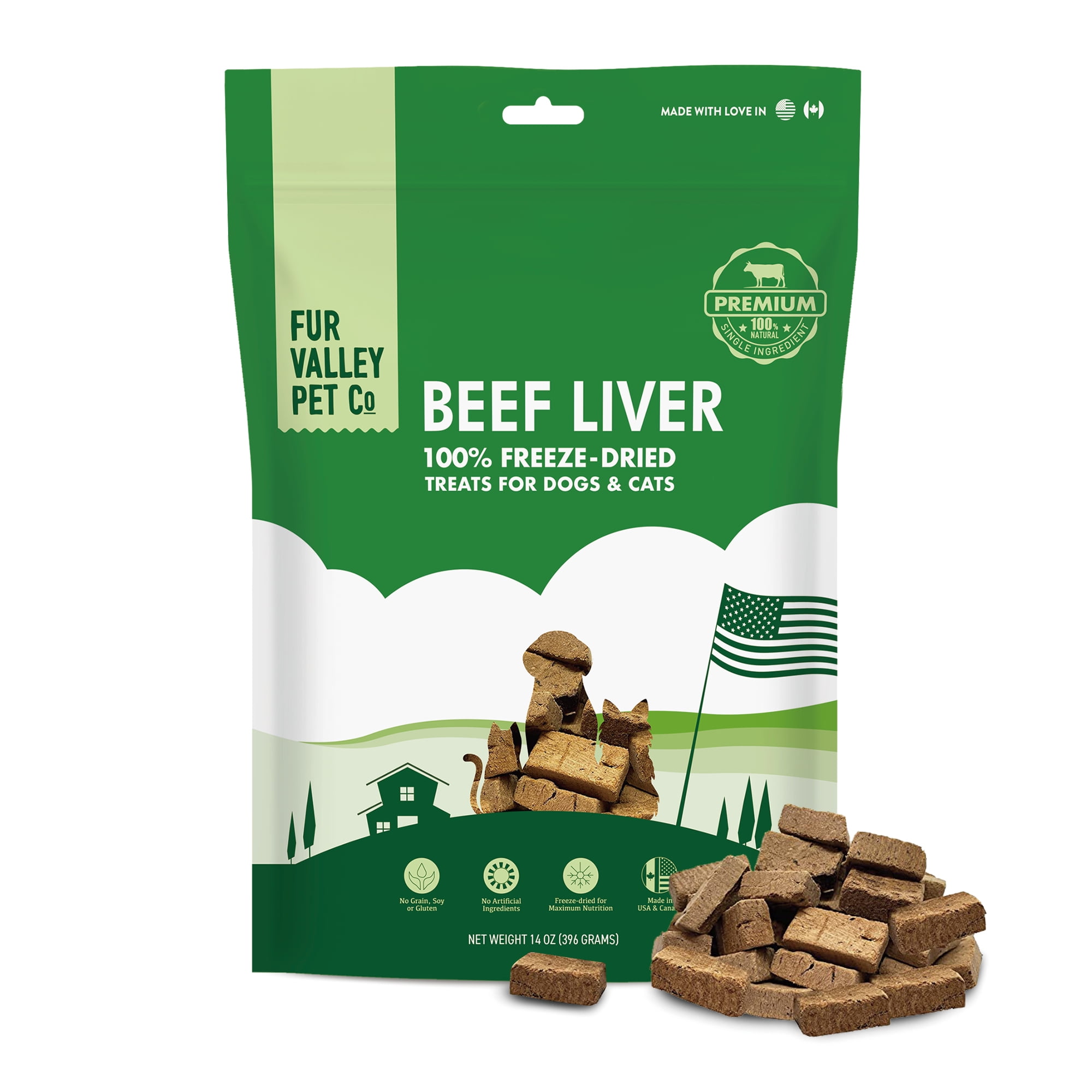 Fur Valley All Natural Freeze Dried Beef Liver Bites Dog & Cat Treats