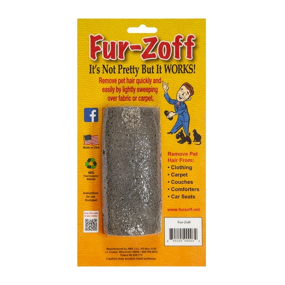 Fur-Zoff Pet Hair Removal Tool for Carpet, Car, Rugs, Bedding, Clothing, Cat and Dog hair removal, Automotive Interior Detailing,gray C9