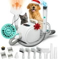thumbnail image 1 of Petcove Furfluff 8-in-1 Dog Grooming Vacuum Kit with Hair Dryer – Low Noise Clipper, Brush, Comb & Cleaner for All Breeds - White, 1 of 9