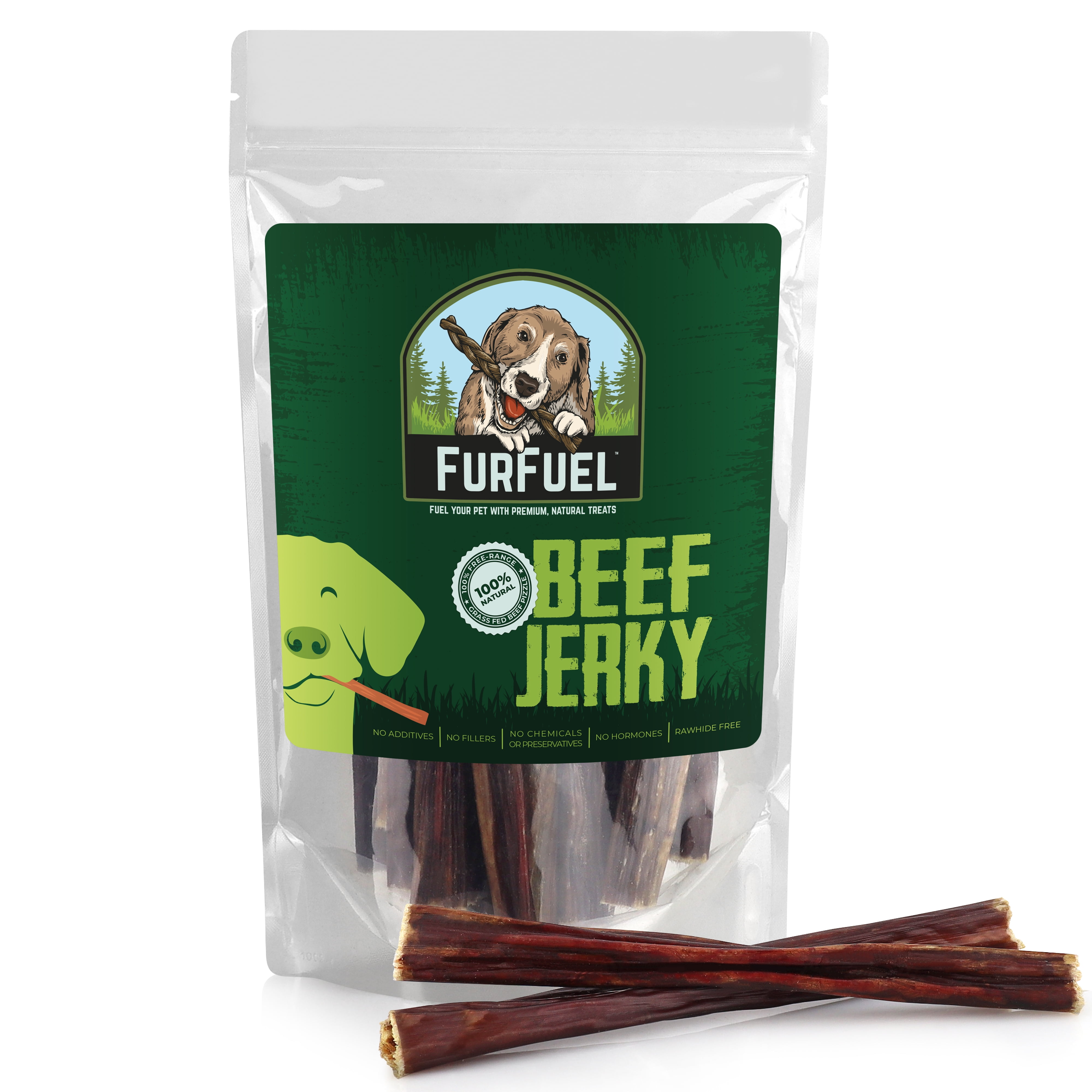 FurFuel Beef Gullet Sticks for Dogs. Light Bully Beef Jerky Sticks for