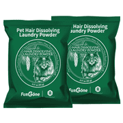 FurGone 2 Sachets Pet Hair Odor & Stain Remover for Laundry, 96.7% Hair Dissolution, Based Powder Detergent for Clothes, Bedding, Effective Dog & Cat Hair Remover, HE/Top/Front-Load Compatible