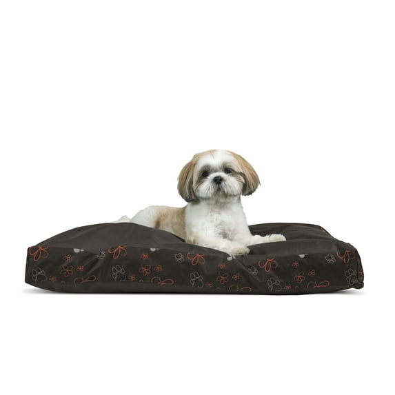 FurHaven | Deluxe Indoor/Outdoor Garden Pillow Pet Bed for Dogs & Cats, Bark Brown, Medium